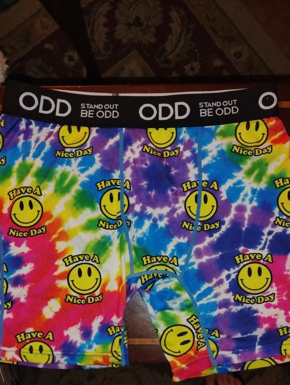 Kids Tie-Dye Boxer Briefs with Smiley Print - Multicolor